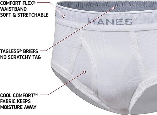 Hanes Boys' 3 or 6 Pack Briefs ComfortSoft Comfort Flex Waistband Underwear - Picture 6 of 8