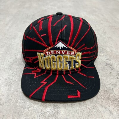 VTG 90s NBA DENVER NUGGETS STARTER COLLISION SHOCKWAVE SNAPBACK HAT SIZE FREE