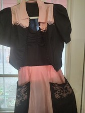 Vintage 1940's Party Tea Dress, Maxi, Metal Side Zipper, Crop Jacket spegetti st