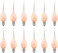 Silicone Dipped Flicker Flame Christmas Candle Light Bulbs, 1W Christmas Replace