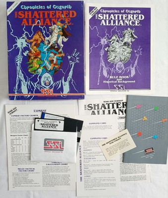 Atari 400/800  Spiel Sammler Shattered Alliance Chronicles of Osgorth SSI CIB
