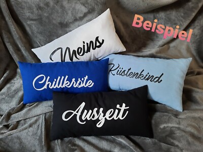 Kissen mit Schriftzug Wunschtext Dekokissen Geschenk Sofakissen Spruch Name
