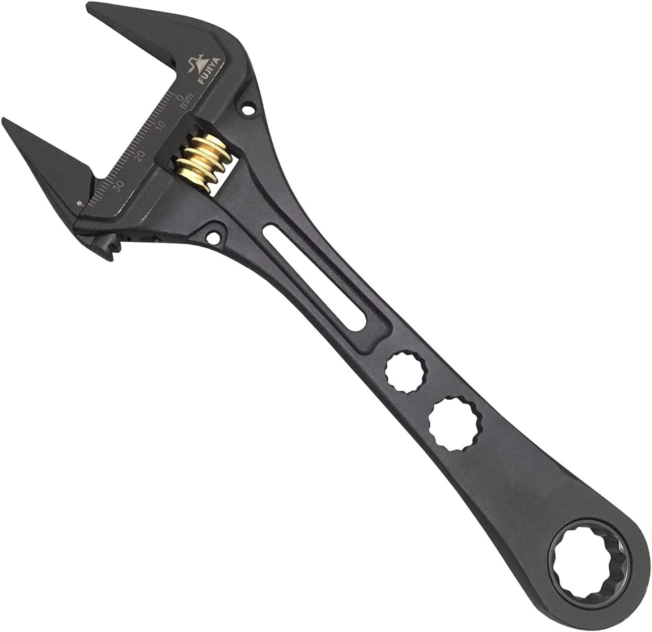 FUJIYA KUROKIN Adjustable Wrench with Gears 220mm FGL-38-BG