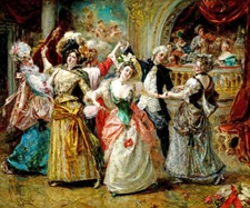 THE BEAU AT THE SOIREE FINE PARTY FRENCH PAINTING BY EDUARDO LEON GARRIDO REPRO