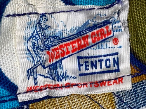 VTG 70s WOMENS GIRLS 25 FENTON WESTERN BELL BOTTOM LOUD PRINT DISCO JEANS PANTS - Picture 10 of 10