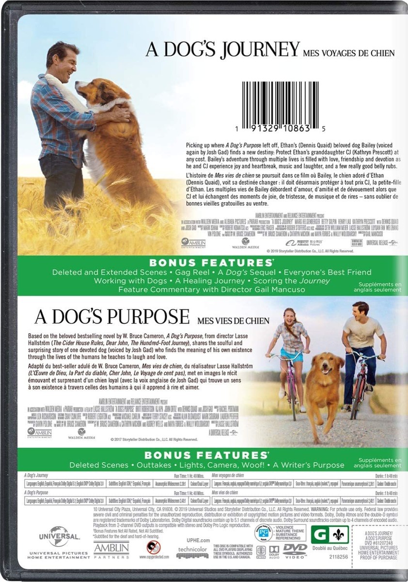A Dog's Journey / A Dog's Purpose 2-Movie Collection [DVD] | eBay