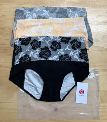 Bloomy Fit High Waisted Antibacterial Panties Floral Size XL Set of 3 Padded