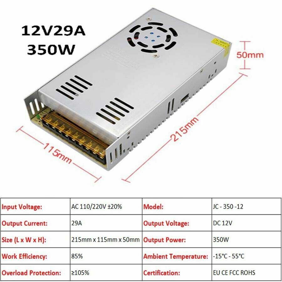 Alimentation à Découpage Régulée 3V à 48V DC - Puissance De 10W à 1500W - Pour DIY, LED, Audio