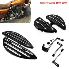 Black Shifter Lever Front Rear Floorboards Brake Pedal Kit Fit For Harley 97-07