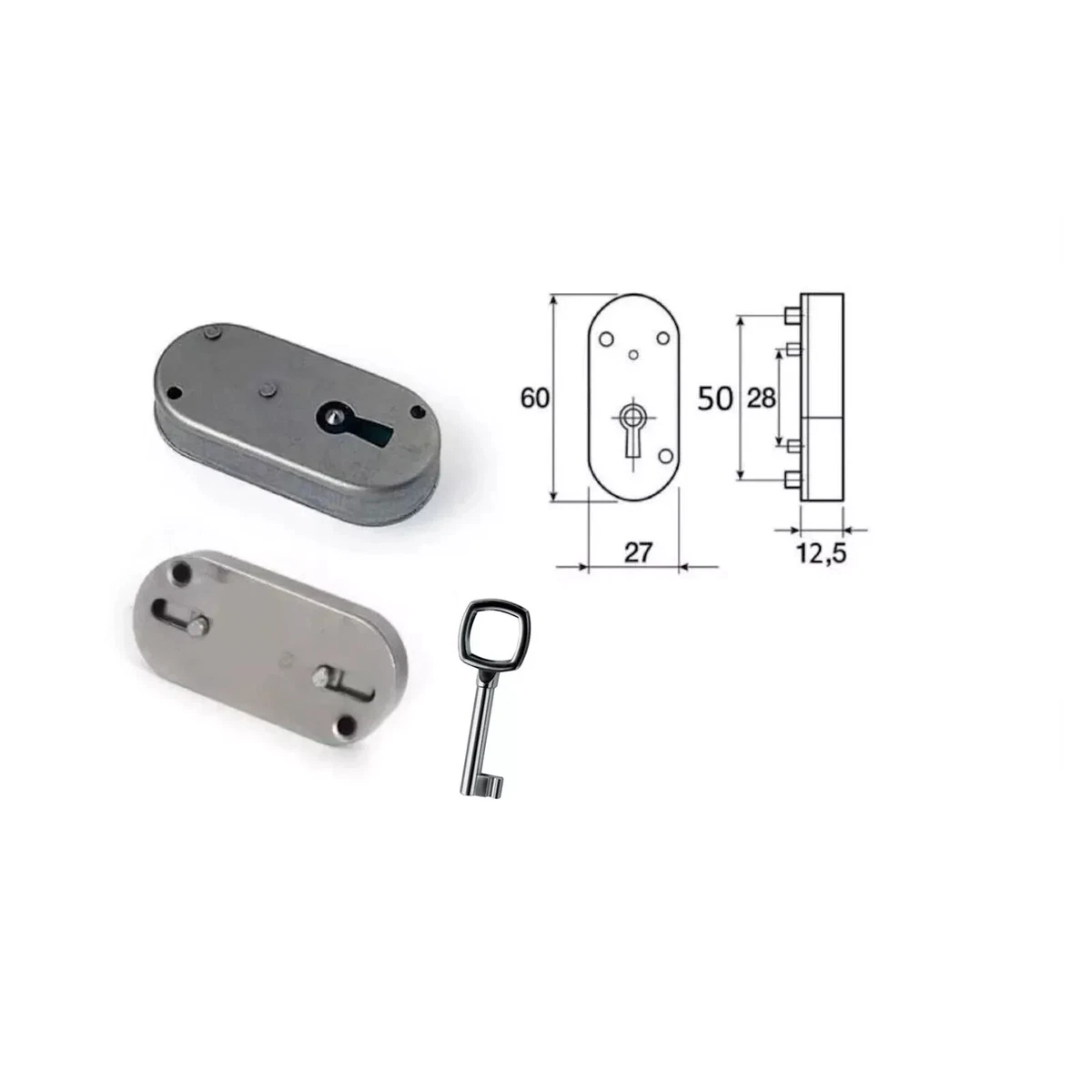 Serratura A Stringa 333 Meroni Con Chiave Per Mobili Ante Armadio In Acciaio - Foto 5