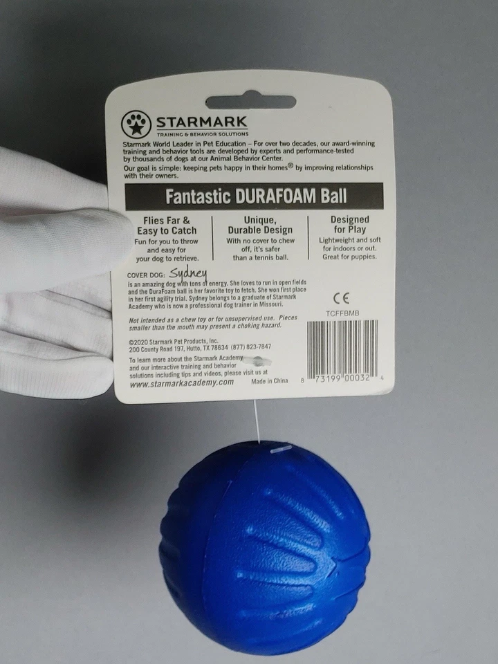 Dog Fetch DURAFOAM BALL Medium blue Starmark - Brand New US seller - Imagem 4 de 4