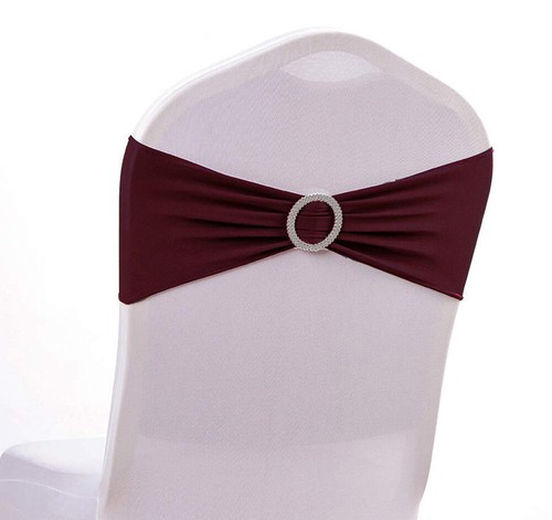 25/50/100/150/200 Spandex Chair Sashes Bow Stretch Band Wedding Decor -FREE SHIP - Picture 5 of 30