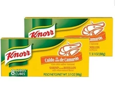 2 Pack - Knorr Shrimp Flavor Bouillon Cubes 2.5 oz x 8 cubes