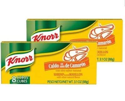 2 - Knorr Shrimp Flavor Bouillon Cubes 2.5 oz x 8 cubes