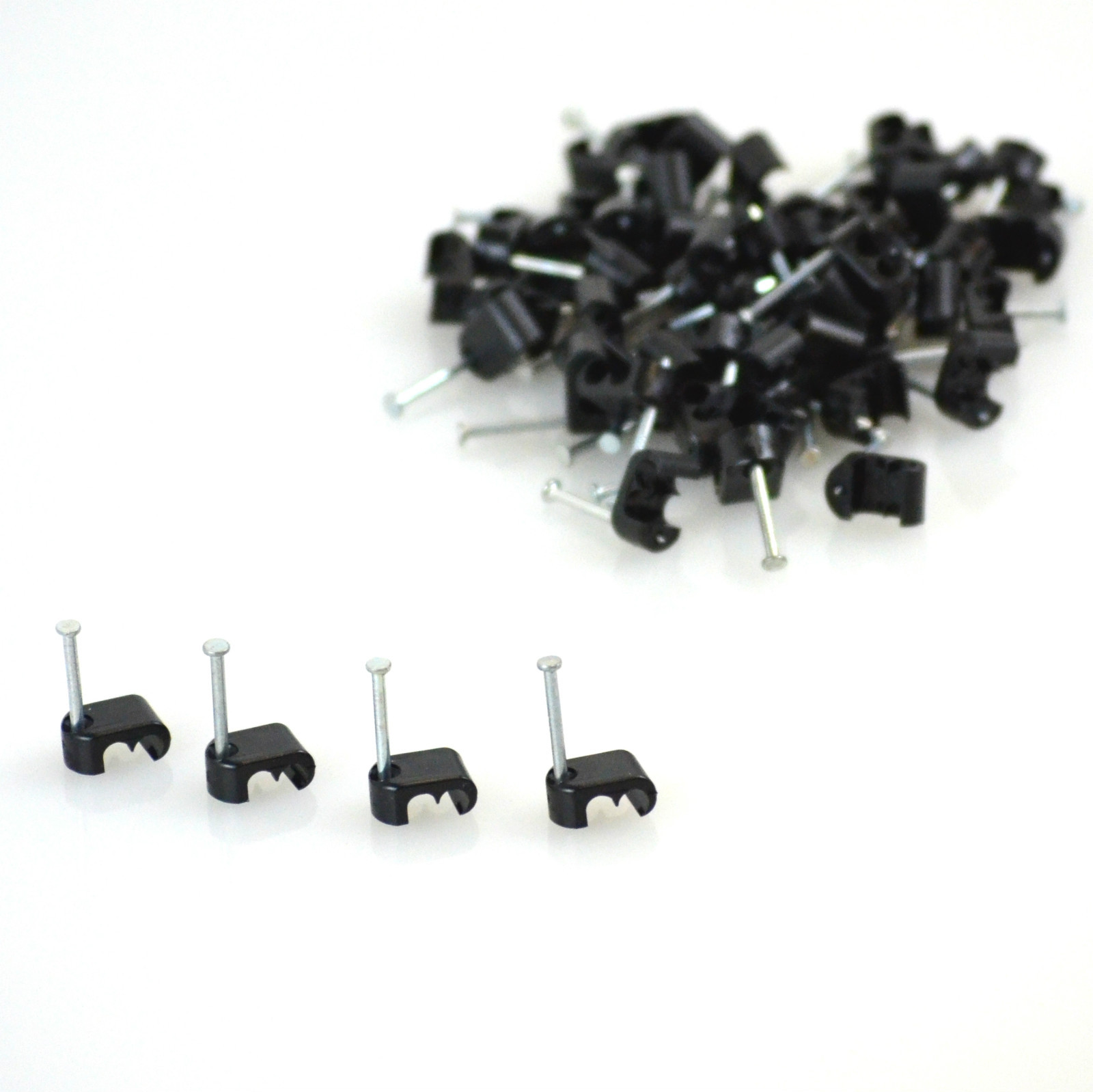 1000 x Twin Cable Clips Round Clip Satellite Shotgun for Sky + HD