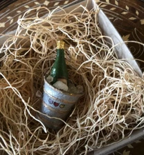 New 3D Dresden Paper Christmas Champagne Bottle Wine Bucket Ornament Decoration