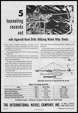 1954 Ingersoll Rand DB 35 Rock Drill Diagram Nickel Alloy Steel Parts Print Ad