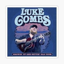 Luke Combs 2024 Tour, Growin' Up & Gettin' Old,  Vinyl Die Cut Sticker