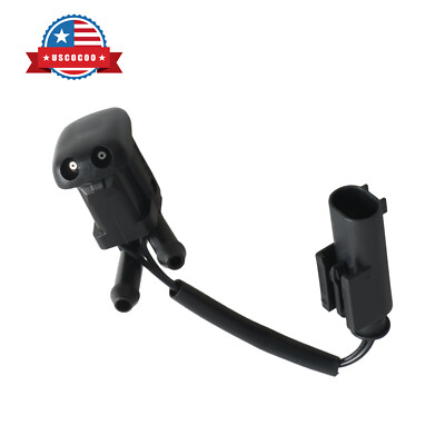 Black Windshield Washer Dual Inlet Nozzle Heated for 00-03 BMW M5 61668361042