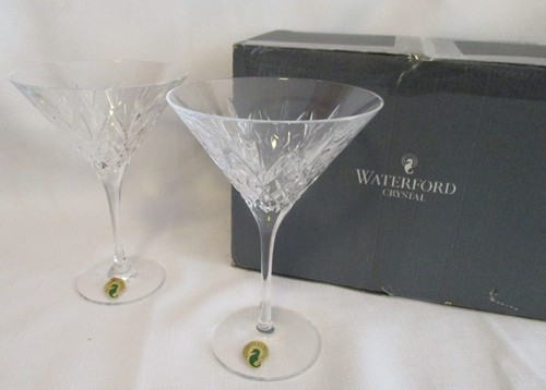2 Waterford Martini stem glasses - never used