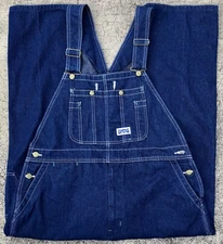 Big Smith Carpenter Denim Overalls Medium Wash Jean Farmer Bibs Mens 40x29 EXLNT