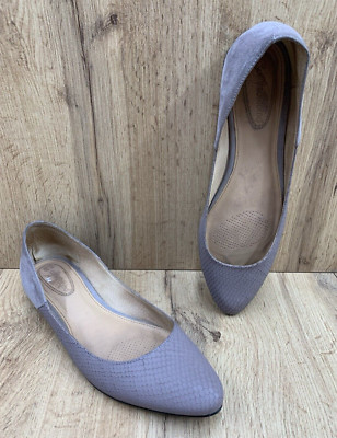 Corso Como Flats Shoes Women's 10 Suede Slate Gray Snakeskin Patent Comfort BR01