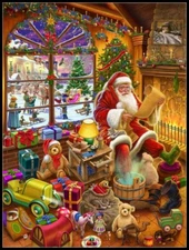 Santa's Christmas List - Chart Counted Cross Stitch Patterns Needlework DIY   