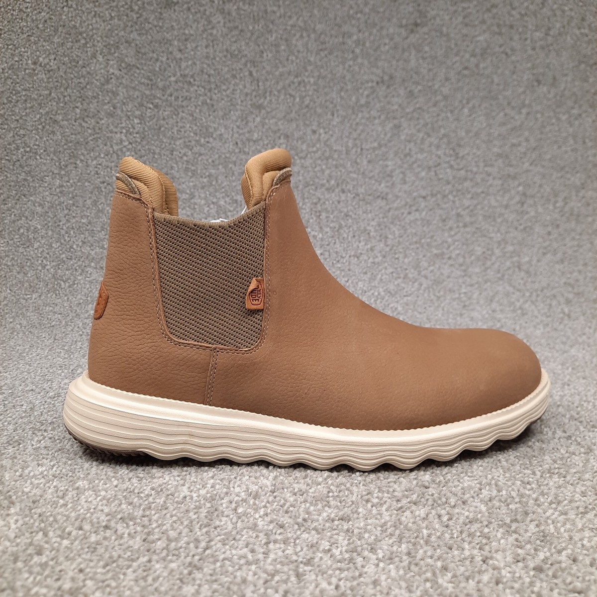 New NWB Mens Hey Dude Branson Tan Brown Leather‎ Chelsea Ankle Boots Size 7 M Hey Dude - Brandclub - Branson Boot Craft Leather - Cognac main image 2