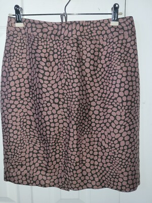 Size 4P Pink & Brown Giraffe Print Skirt 20'' - Ann Taylor Loft