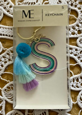 Keychain, bagtag, backpack tag: Letter S Modern Expressions 