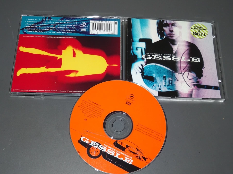 PER GESSLE - THE WORLD ACCORDING (SIGNED, AUTOGRAMM) / ALBUM-CD 1997 (ROXETTE) - Bild 3 von 3