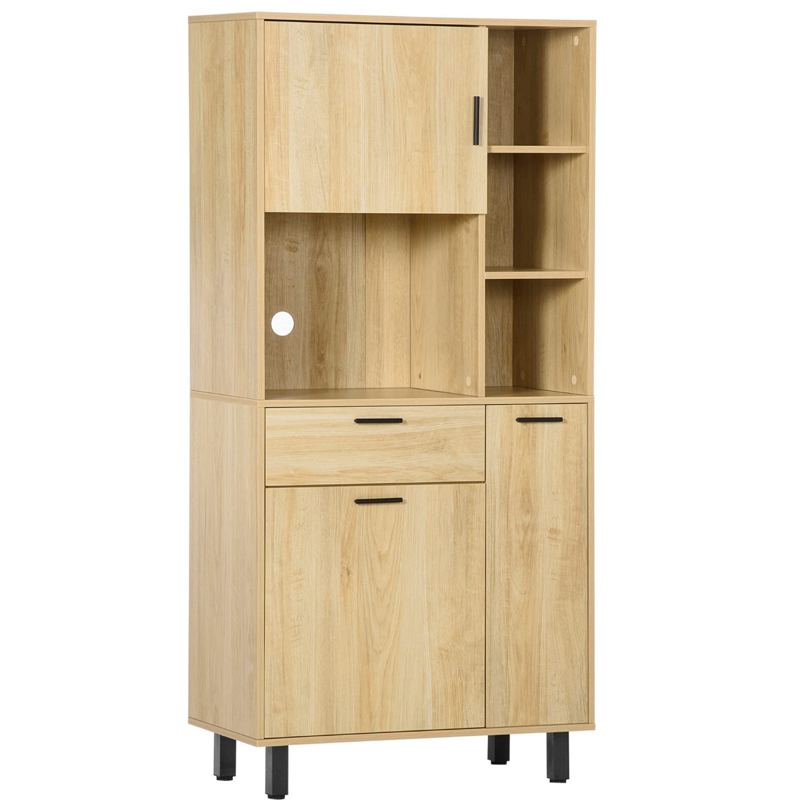 Buffet de cuisine en bois avec placards pour des repas conviviaux en famille