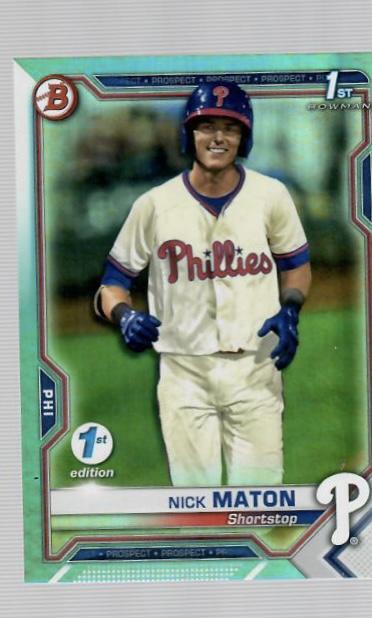 2021 Bowman 1st Edition #BFE-5 Nick Maton Sky Blue