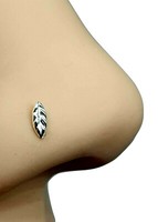 Nasenstecker Hell Feder Kugelende 22 G (0,6 Mm) 925 Sterling Silber Kugelende