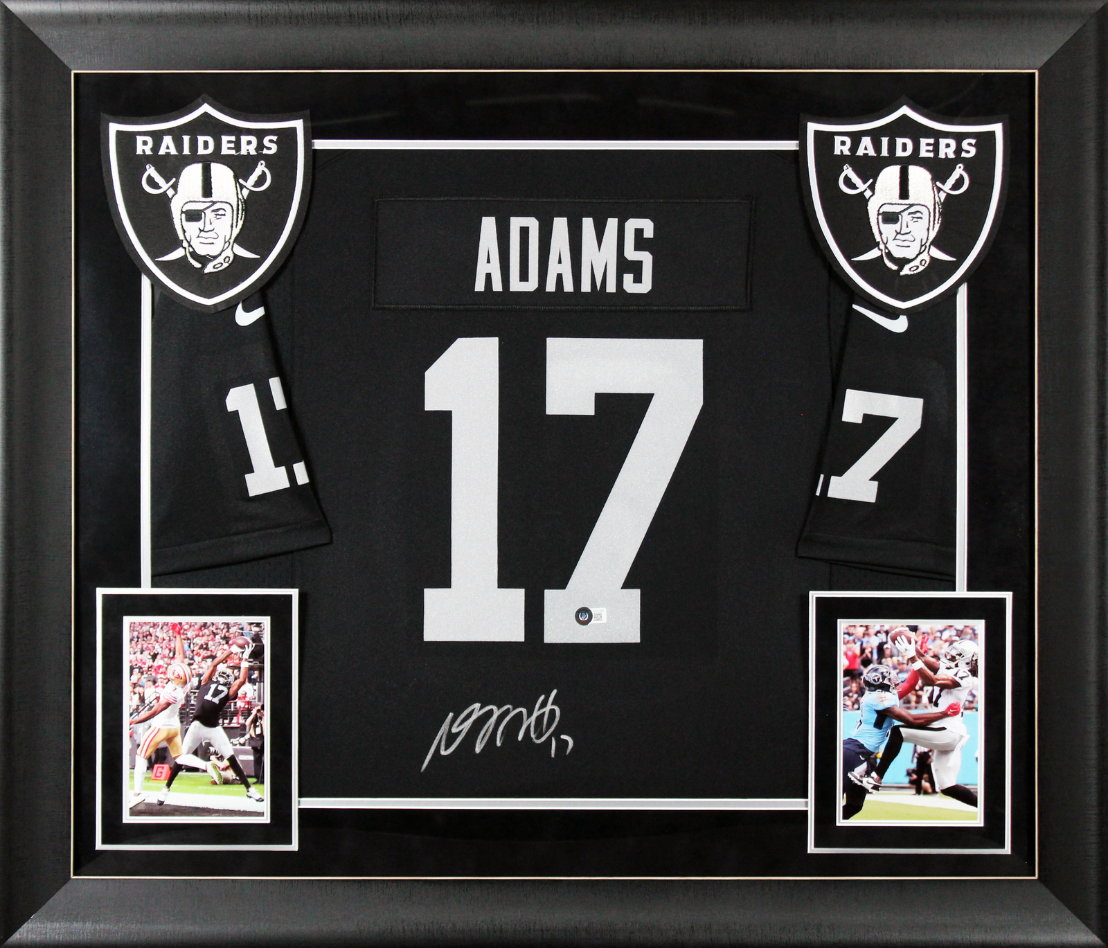 Davante Adams Autographed Signed Las Vegas Raiders Raiders Authentic Black Nike Framed Jersey BAS Witnessed 