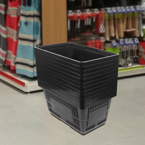 Cestino spesa 28L plastica nera 480*330*260mm comodo varie confezioni - Foto 9 di 19