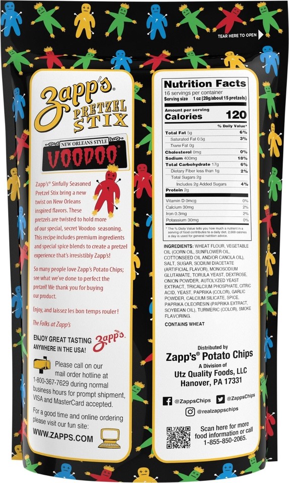 Zapp's Pretzel Stix Voodoo, Honey Mustard, Cajun & Cinnamon Variety 4