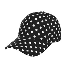 Red Polka Dot Baseball Hat Women Men Black White Hat Pink Casual Hat Washed A...