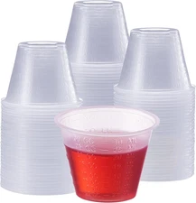 [300 Count - 1 oz.] Plastic Disposable Medicine Measuring Cup for Liquid Medicin