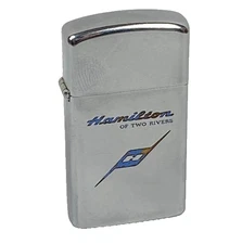 1971 Zippo Lighter Hamilton of Two Rivers Dietzgen WI Vietnam Era Vintage