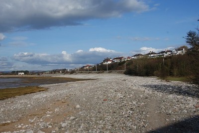 Foto A3 Fußweg zum Hest Bank Teil des Weges verläuft am Strand entlang, al c2014