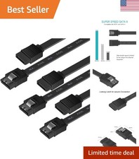 6Gbps SATA III Cable 3 Pack - Locking Latch Design for Secure Data Transfer
