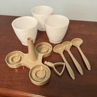 Tupperware Condiment Caddy Set Food Storage Spoon Vintage tan NICE — photo 6