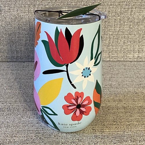 New Kate Spade Floral New York Stainless Steel Tumbler Insulated 16oz. Wine NWT - Picture 5 of 14