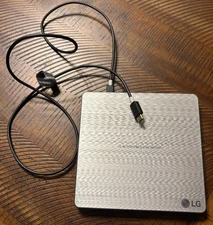 [USED] LG GP60NS50 Slim Portable USB DVD Writer Drive Silver | USB-C Cable 