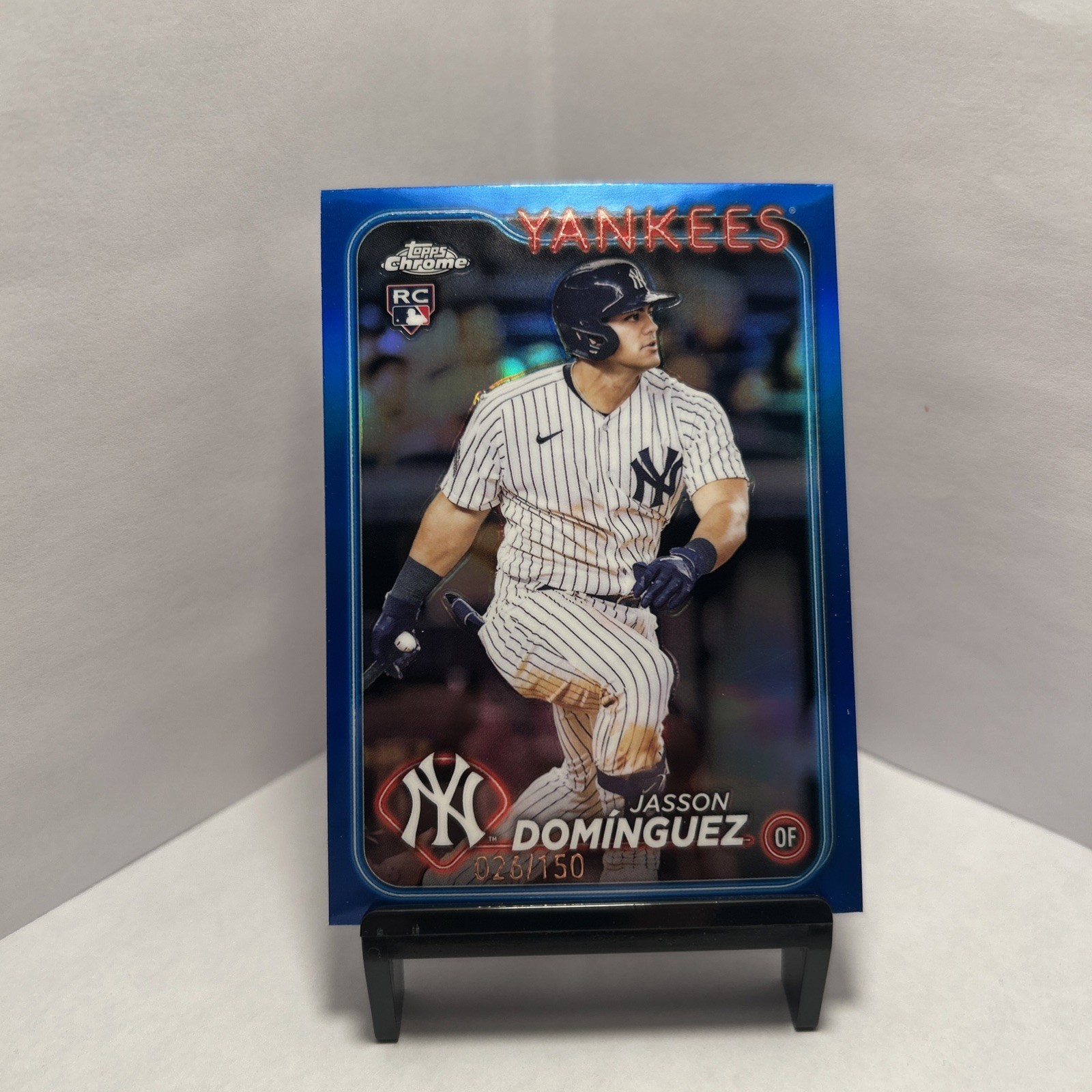 2024 Topps Chrome - Jasson Dominguez #89 Blue Refractor /150 (RC) VERY CLEAN