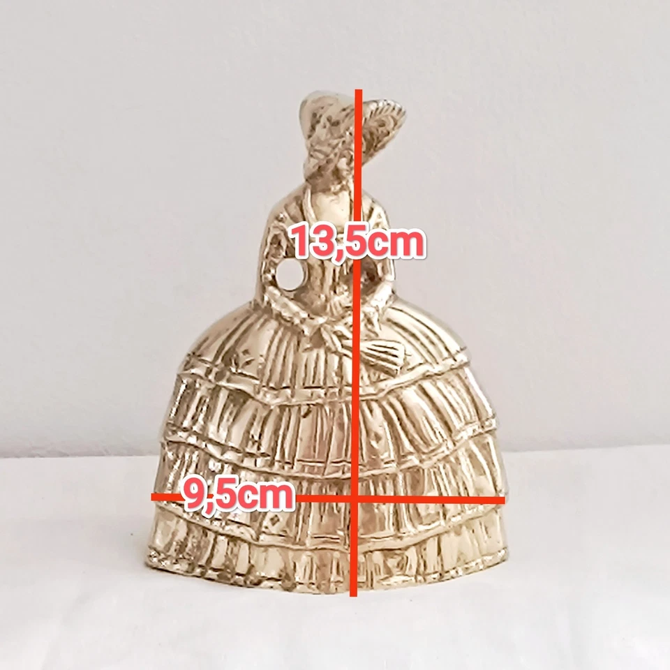 Ancienne Grande Clochette de Table Élégante Victorienne en Bronze doré de 13cm - Photo 3/4