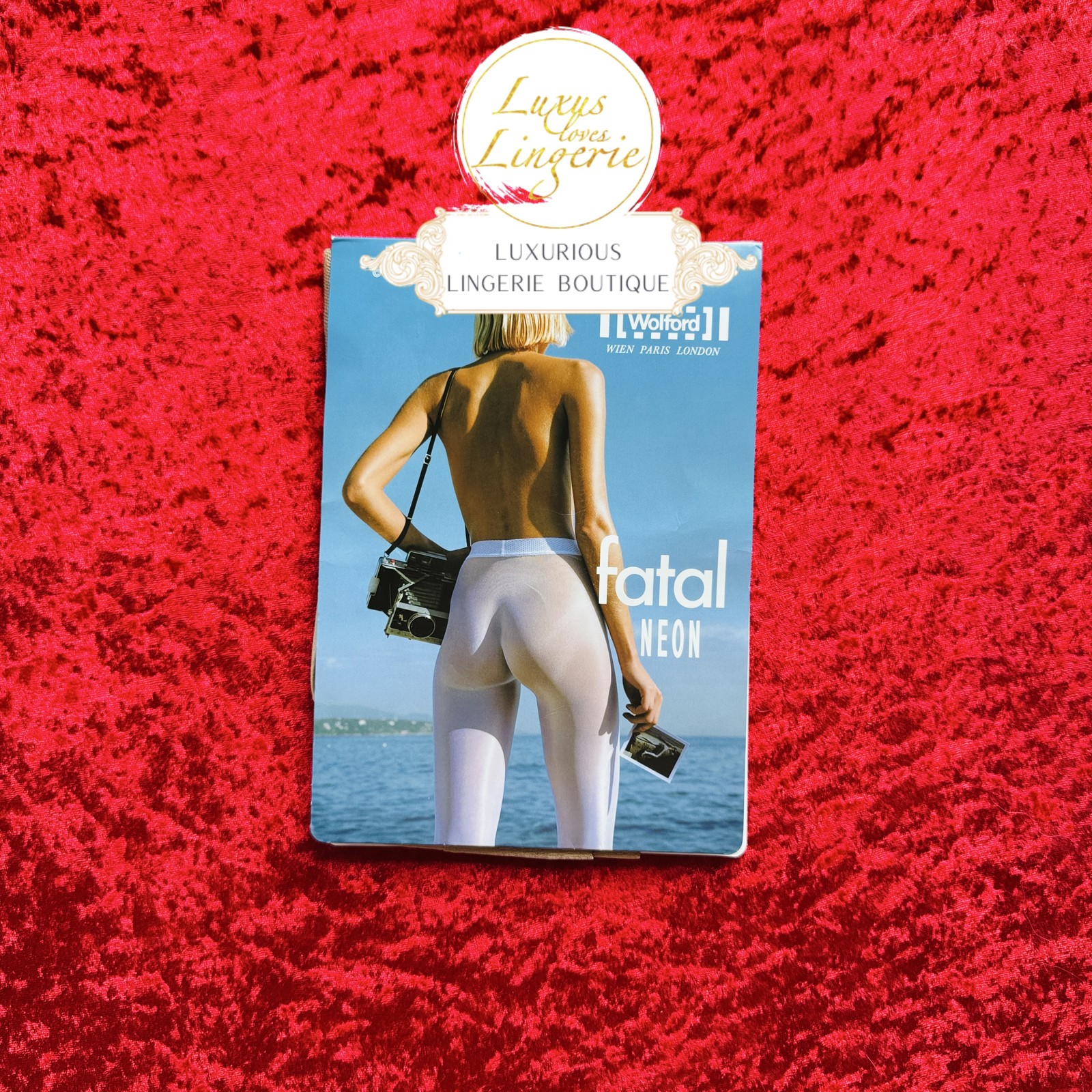 Fatal neon tights by Wolford S small cosmetic Helmut Newton design gloss