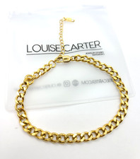 Louise Carter 6mm Miami Anklet Bracelet 14k Gold PVD 7"-9.8"