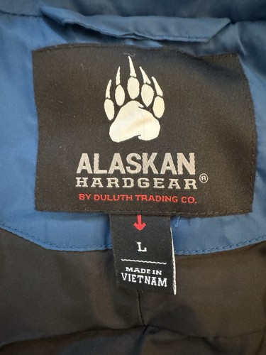 Alaskan Hardgear Men's Puffer Coat Jacket Large Full Zip Duluth Trading Blue - Picture 11 of 16